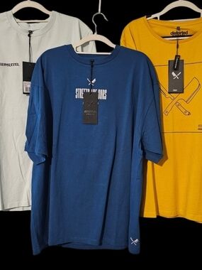 IMPORTED DESIGNER Distorted People Graphic T-Shirt Bundle (3) NWT Med